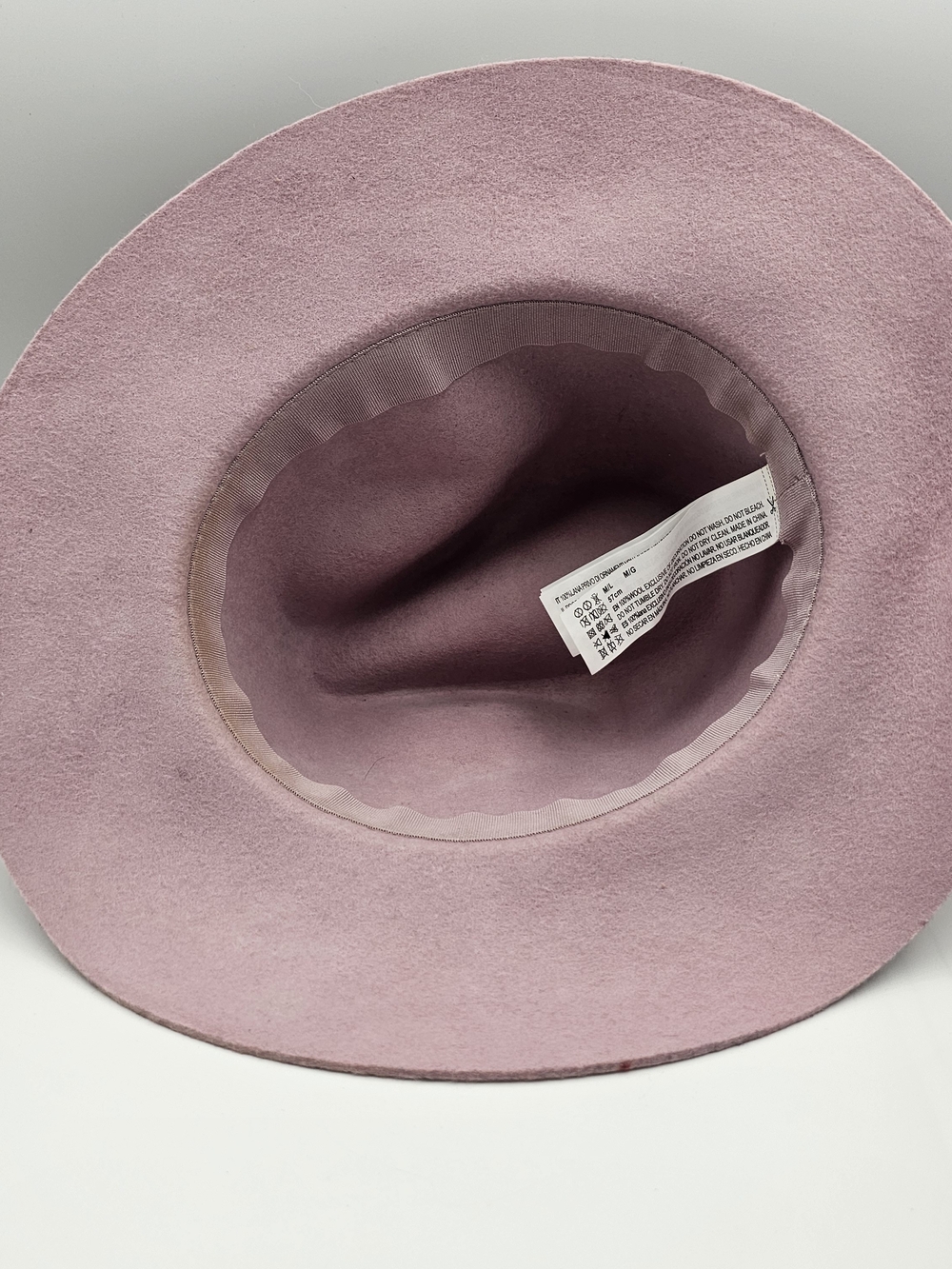 Wide Brim Pink Wool Felt Fedora with Black Band - Picture 3 of 8